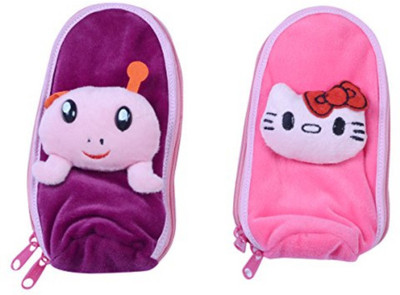 

Guru Kripa Baby Products ™ Present Soft & Cute Smiley Fancy Velvet Fabric Baby Milk Feeding & Nursing Bottle Cover Feeder Cover Easy Zip Closure Pack Of 2 Pcs . (Pink, 150ml)(Pink