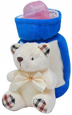 

Guru Kripa Baby Products ™ Present New Born Baby Fancy Cute Feeding Bottle Cover with Soft & Attractive Fancy Cartoon Bottle Cover and Stretchable Soft Velvet Nursing Smiley Teddy Plush Toy for child below Milk Bottle cover with Handel Trusted Brand High
