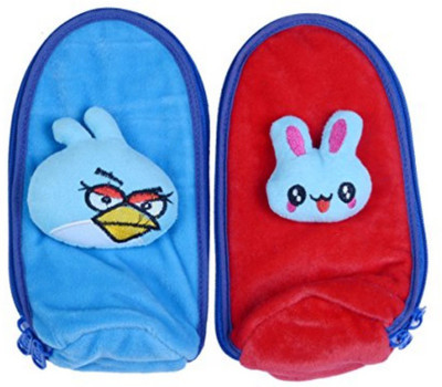 

Guru Kripa Baby Products ™ Present Soft & Cute Smiley Fancy Velvet Fabric Baby Milk Feeding & Nursing Bottle Cover Feeder Cover Easy Zip Closure Pack Of 2 Pcs . (Red, )(Red