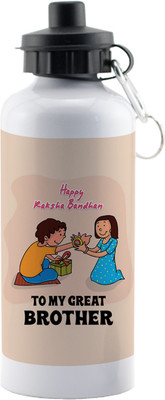 

LOF Exculsive Rakshabandhan Special Gift For Brothers (Happy Raksha bandhan To My Great Brother ) Sipper 600 ml 600 ml Sipper(Pack of 1, Multicolor)