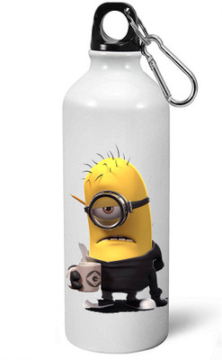

MUGKIN A082- Minion despicable me Official printed (1 Bottle) ml- 600 ml Sipper(Pack of 1, White)