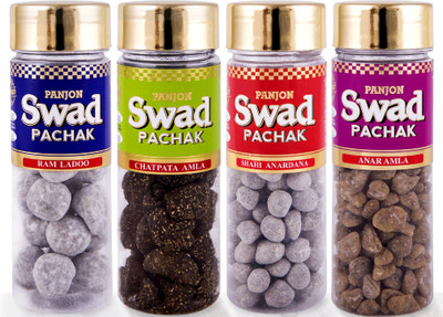 

Swad Mixed Pachak Shahi Anardana Goli, Ram Imli Ladoo, Chatpata Amla, Anar Amla Mouth Freshener(Pack of 4)