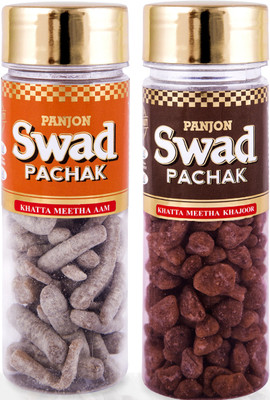 

Swad Pachak Khatta Meetha Aam Mango Slice, Khatta Meetha Khajoor Candy(Pack of 2)