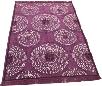 KUBER INDUSTRIES Purple Velvet Carpet(5 ft,  X 7 ft, Rectangle)
