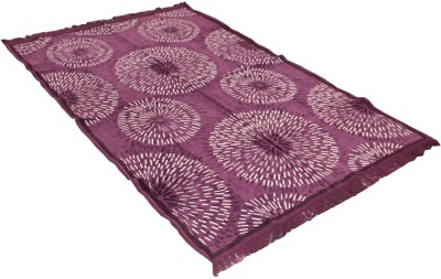 KUBER INDUSTRIES Purple Velvet Carpet(5 ft,  X 7 ft, Rectangle)