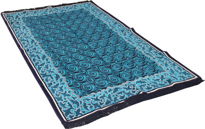 KUBER INDUSTRIES Blue Velvet Carpet(5 ft,  X 7 ft, Rectangle)