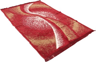 KUBER INDUSTRIES Maroon Velvet Carpet(5 ft,  X 7 ft, Rectangle)