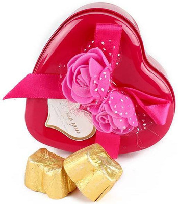 

chocolate venue Premium Love Chocolate Gift - Heart Shape Metal Box Filled with 12 Assorted Chocolates Fudges(120 g)