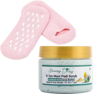 

Glowing Buzz Combo Of D-Tan Mani Pedi Scrub And Gel Spa Socks Best Combo Kit For Foot Care For Women & Men Manicure Pedicure Scrub Kit With Gel Spa Moisturizing Socks(Set of 2)