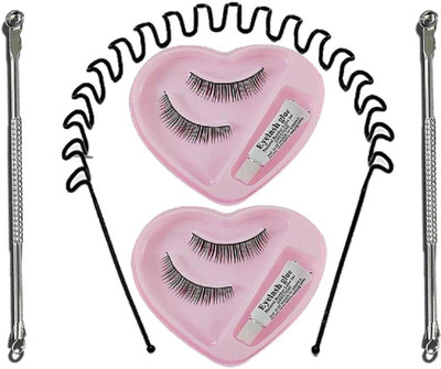 

BeTrending 2 pack Eye lashes-2 Blackhead remover tool-1 Hair Band,pack of 5 piece.(Set of 1)