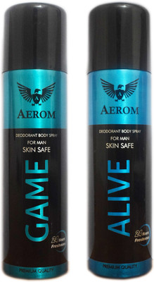 

Aerom Game and Alive Deodorant Deodorant Spray - For Men(300 ml, Pack of 2)
