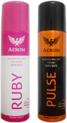 

Aerom Ruby and Pulse Deodorant Deodorant Spray - For Men & Women(300 ml, Pack of 2)
