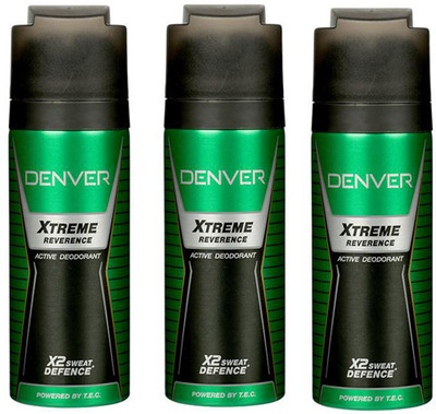 

Denver XTREME REVERENCE ACTIVE DEODORANT 150 ML Deodorant Spray - For Men & Women(150 ml, Pack of 3)