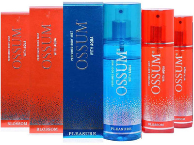 

ossum PLEASURE + BLOSSOMd BODY PERFUME 115 Body Mist - For Men & Women(345 ml, Pack of 3)
