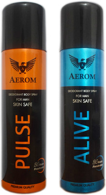 

Aerom Pulse and Alive Deodorant Deodorant Spray - For Men(300 ml, Pack of 2)