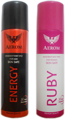 

Aerom Energy and Ruby Deodorant Deodorant Spray - For Men & Women(300 ml, Pack of 2)