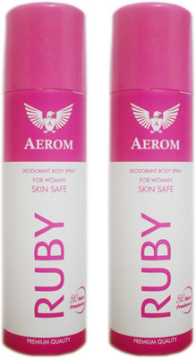 

Aerom Ruby and Ruby Deodorant Deodorant Spray - For Women(300 ml, Pack of 2)