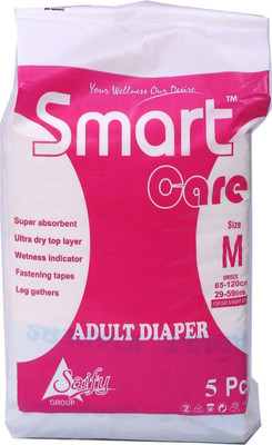 

Smart Care Super Absorbent, Leg gathers, Wetness indicator, Fastening tapes and ultra top layer Adult Diaper 5 Medium pcs Adult Diapers - M(5 Pieces)