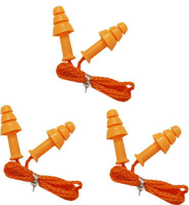 

Simon's Swimwell Earplug - 3 Pairs reusable Silicone Earplug Ear Plug(Orange)