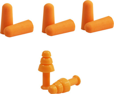 

Simon's Sleepwell 3 pair Foam + 1 pair Silicone earplug | COMBO PACK (Carry case included) Ear Plug(Orange)