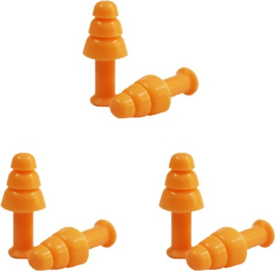 Simon's Sleepwell Earplug - 3 pair Foam + 1 pair Silicone earplug | COMBO PACK ( carry case) Ear Plug(Orange)