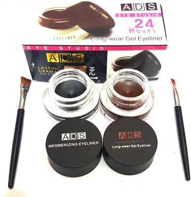 ADS gel eyeliner black & brown 6 g(black, white)
