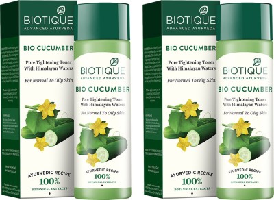 Biotique Bio Cucumber Pore Tightening Toner-Pack of 2  (240 ml)