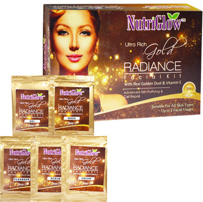 

NutriGlow Gold Radiance Facial Kit With Real Golden Dust & Vitamin E 55 g