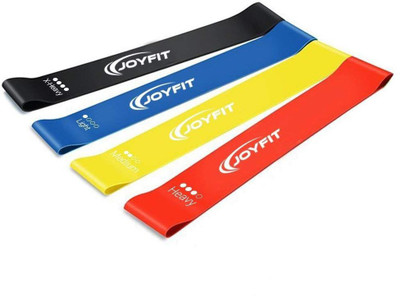JoyFit Mini Yoga Bands Resistance Band(Black, Red, Yellow, Blue, Pack of 4), Black;blue;red;yellow