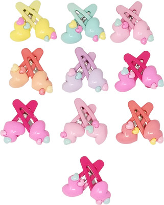 

Evolution Cute & Funky Hearts Multicolored Kids Snap Hair Clips, Small, For Kids / Girls Tic Tac Clip(Multicolor)