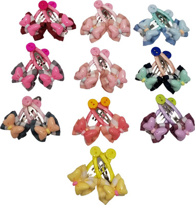 

Evolution Cute & Tiny Designs Beautiful Bow Flower Child Hair Style Fashion Accessories Multicolored Kids Snap Hair Clips, Small, For Kids / Girls Tic Tac Clip(Multicolor)