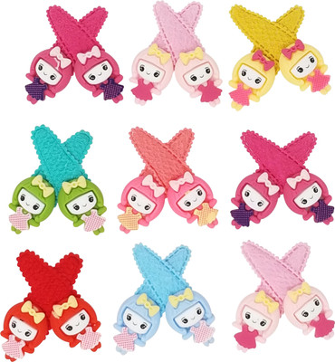 

Evolution Cute & Funky Doll Image Fabric Multicolored Kids Snap Hair Clips, SmallFor Kids / Girls Tic Tac Clip(Multicolor)
