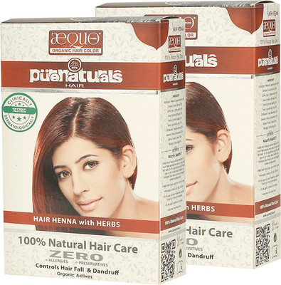 

AEQUO ORGANIC 100% PURENATURALS HENNA HERB POWDER HAIR COLOR- 120GM(PACK OF 2) Hair Color(Henna)