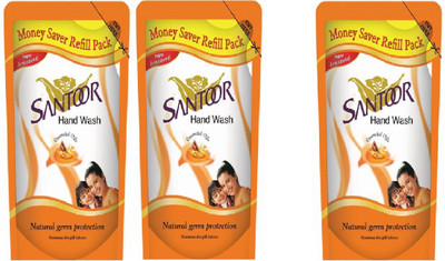 

Santoor Sandalwood & Tulsi Hand wash By Two Get One(360 ml, Pouch, Pack of 3)