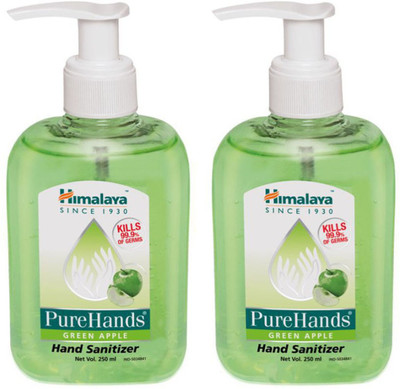 

Himalaya PURE HANDS GREEN APPLE SANITIZER, 250 ML PACK, SET OF 2 PACKS, TOTAL 500 ML(500 ml, Pump Dispenser, Pack of 2)