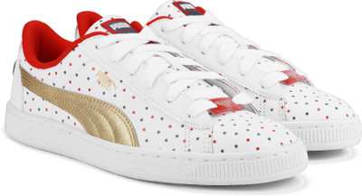 

Puma Boys & Girls Lace Sneakers(White, Puma white-puma team gold