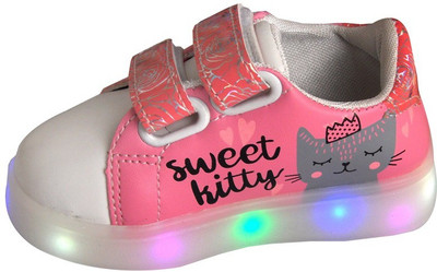 

PASSION PETALS Girls Velcro Sneakers(Pink