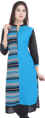 

Vaachi Casual Printed Women's Kurti(Blue)