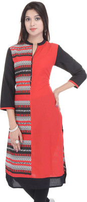 

Vaachi Casual Printed Women's Kurti(Red)
