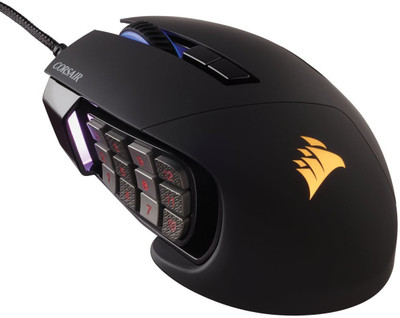 

Corsair Scimitar RGB MOBA/MMO Wired Optical Gaming Mouse(USB 2.0, Black)