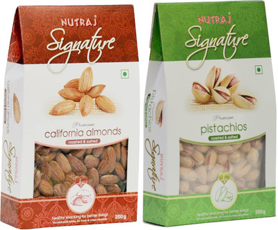 

Nutraj Roasted Almonds & Pistachios Combo Pack of 2 (200 gm Each) Almonds, Pistachios(400 g, Pouch)