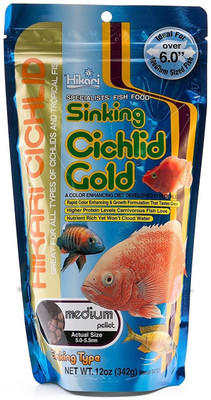 

Hikari Cichlid Sinking Gold Pallets, 342 g (Medium) Fish Treat(342 g)