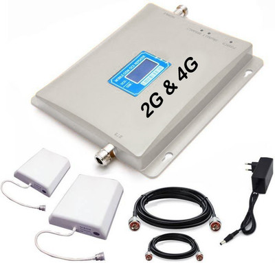 

SEONTEL Dual Band GSM 900/1800 MHz 2G+4GMobile Signal Booster Repeater Amplifier [For Voice Calling + 4G Data Internet] Booster - Complete kit with Indoor & Outdoor, 2 Cable Sets(18 metres and 2 metres), 4 connectors Router Antenna Booster Router Antenna 