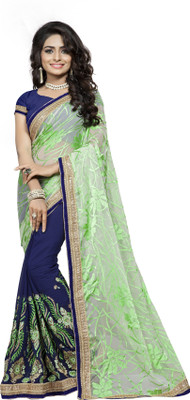FabTag - Aashvi Creation Embroidered Fashion Georgette, Brasso Saree(Multicolor) Flipkart