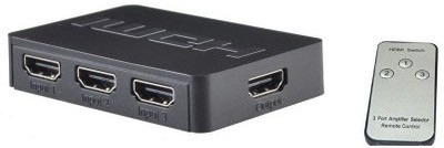 

AlexVyan New HDMI 4K, Intelligent 3 Port HDMI Switch Box with IR Remote Control,, HDMI Switch Hub, Support Full HD 4K 2K 1080P 3D Media Streaming Device(Black)