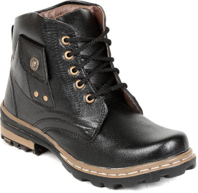 

Opancho Black Boots For Men(Black
