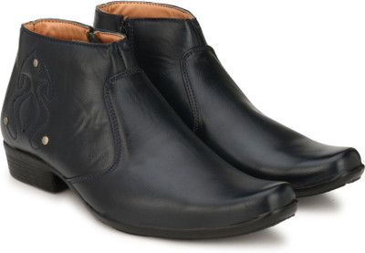 

Andrew Scott Blue Synthetic Leather Formal Boots For Men(Blue