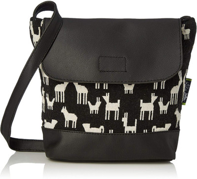 

Kanvas Katha Women Casual Black Canvas Sling Bag