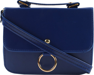 

Kojar Women Casual Blue Leatherette Sling Bag