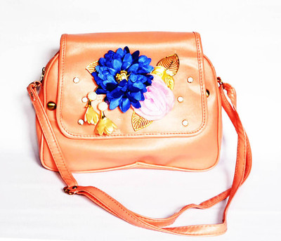 

Generic Women Evening/Party Orange Leatherette Sling Bag